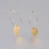 2021 Bohemian Stainless Steel Monstera Leaf Stud Earrings Women Gold Tropical Hollow Plant Leaves Brincos Party Gifts