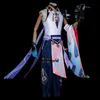 Genshin Impact Liyue Harbor Xiao Roupas Cosplay Costumes Y0903