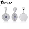 TOPGRILLZ Ciondolo Bussola Hip Hop Iced Out Cubic Zirconia Con Catena da Tennis Gioielli Moda Regalo Per Uomo Donna 210721