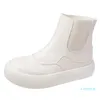 Bottes couleur bonbon haut haut femmes plate-forme chaussures blanches pour printemps 2021 cheville femme