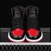 1 High OG Bred Men Basketball Shoes 1s Black Whyite-Varcity Red Men Mens Outdoor With Outdure With Original Box 555088-063250H