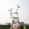 Transparent tjock böjd halsglas Bongs rökning rör Fab ägg Recycler glasolja DAB Rigger Percolator Vattenrör Kvinnlig ledning med 14 mm klara skål tillbehör