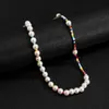 Boho Multicolor Beads模造真珠のネックレス女性の男性KPOPヴィンテージ審美的なストランドチェーンファッションアクセサリーペンダントNEC