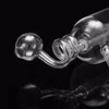 Spiral integrerat klart glas hookah rökning rör olja brännare liten kruka askfångare bong rök shisha diposable glasrör bubbler tobakskål tillbehör