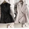 Women's Vests Classic Women Long Blazer Vest Elegant Office Lady Coat Female Waistcoat Causal Suits Sleeveless Jacket Plus Size 5xl
