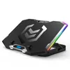 Gaming RGB Cooler 12-18 pulgadas Seis ventiladores Pantalla LCD Laptop Cooling Pad Soporte ajustable para notebook Dos puertos USB