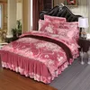 Europe Jacquard Bedspread bedding sets queen king size 4pcs satin lace embroidered duvet cover Silk Cotton luxury bedskirt sheet Linen pillowcases home Textile