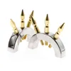 Cockrings BDSM Dispositivo masculino Tortura de pene Anillo de gallo dorado Colgante de escroto Dientes de Kalis Spike Juguetes sexuales 11236651324