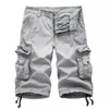 Zomerkwaliteit Heren Lading Shorts Baggy Multi Pocket Casual Workout Military Tactical Cotton Army Groene korte broek 210629