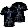 T-shirts voor heren 3D Human Bones Print T-shirt Men 2022 Zomer O nek Korte mouw T Tees Tops Funny Outfit Style Mannelijke kleding Casual