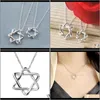 Colliers Pendants Jewelry Drop Livrot 2021 S925 Star de Juif Hexagram Collier Magen David Pendant Gift For Women Girl VUV0S