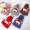 Girl Boy Pompom Elk Christmas Gift Baby Hat Cute Cartoon Animal Newborn Knitted Cap Autumn Winter Warm Thick Kid Toddler Beanie Caps