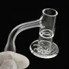 Fullsvetsning 20mm Spinning Rökning Banger med genom rör och avfasad Edgeclear Fog 10/14 / 19mm Man / Kvinna för glas Bongs Pipes Oljeplattform