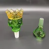 Newest 6 Style 14mm Bowl Glass Bowl Male Joint Handle Beautiful Slide Bowl Piece Smoking Accessories For Bongs Water Pipes US Warehouse