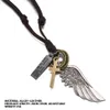 Feather Angel Wings Halsband hängen vintage brunt läder halslös för kvinnor män smycken pojkar halsband uttalande halsband8077852