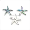 Pinnen, broches sieraden natuurlijke shell legering dier hanger broche zeester vorm metaal geverfde abalone aented charmes voor het maken van ornament drop de