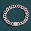 12MM Cuban Link Pink Oil Dripping Cubans Armband, personalisiertes Mikro-Gepflastertes Zirkon-Herren-Hip-Hop-Schmuckgeschenk