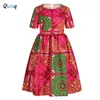 Qunq meisjes Afrikaanse stijl jurk zomer prints kinderen jurken voor 7 8 9 10 11 12 jaar meisje O-nek tieners kinderen prinses kleding q0716