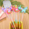 Mini Unicorn Cartoon Silicone Creative DIY Color Pen Gel Stationery Kawaii School Supplies Studentgåva 0305