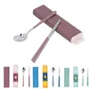 Chopsticks Practical Tableware Set Portable Stainless Steel Spoon With Storage Box Cutlery Utensils For Travel