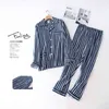 Vårmodell vintage 100% bomull pyjamas sätter mens sleepwear casual manlig hemkläder pyjamas män homewear plus storlek 211111