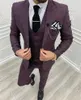 3-Piece Handsome Men Suit Fashion Plaid Wedding Tuxedos Coat+Pant+Vest For Man Slim Fit Groom Wear