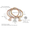 Bracelets de charme 3pcs ângulo de cristal encantos de miçangas elásticas cadeia feminina feminina prateada jóias de jóias de joias de mão 2021 gota