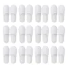 Disposable Slippers Men and Women 12 Pairs Closed Toe Fit Size for Hotel Spa Guest Used White