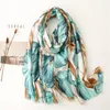 Fashion Autumn Women Viscose Scarf Abstract Floral Fringe Hijab Shawls and Wraps Female Scarves Foulards Echarpe Muslim Sjaal