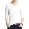 BROWON Automne Slim Pulls Hommes À Manches Longues Pour Jeunes Col V Pure Pull Tricoté Vêtements Y0907