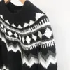 Women's Sweaters Women Sweater 2021 Autumn And Winter Jacquard Retro Pullover Round Neck Long Sleeve Loose Alpaca Blend Knitted