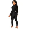 Women's Jumpsuits & Rompers JRRY Sexy Women Jumpsuit Long Sleeve And Pants Solid V Neck Zipper