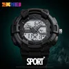 SKMEI 1189 Män Sport Digital Armbandsur Kronograf Väckarklocka Utomhus Full Black Dual Time Display Klockor X0524