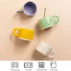 300ml Creative Ring Handle Ceramic Mug Candy Color Milk Coffee Cup Office Home Drinkware Microwave Oven Couple Handgrip Cups 210804