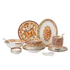 Estilo europeu ocidental louça conjuntos tigela série modelo de comida sala osso china conjunto talheres placa cerâmica borboleta mansão design5314563