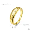 Wedding Rings Fashion Rhinestone Star Titanium Steel Ring For Men And Women Gold Black Jewelry Gift Wholesale