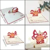 Saluto Evento Forniture per feste festive Giardino domesticoBiglietti d'auguri 2 pezzi Albero di Natale 3D Casa dei cervi Invito Carta regalo per bambini Grazie P