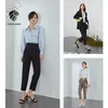 FANSILANEN Casual office lady black suit pants Women elegant high waist trousers Spring summer pleated straight female 210607