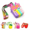 Party Gunst Pop Bag Fidget Girls Speelgoed Duw Bubbels Squeeze Speelgoed Siliconen Sleutelhanger Purse Schoudertassen Stress Relief Rugzak voor Kerstcadeaus