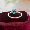 Klaster pierścienie GZ Brazylijski Paraiba Tourmaline Gemstones Pierścień Dla Kobiet Oryginalna 925 Sterling Silver White Rodem Rozmiar 4 10