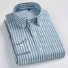8XL 7XL 100% coton couleur pure / chemises à rayures pour hommes Oxford affaires décontracté hommes chemise à manches longues surdimensionné boutonné chemise G0105