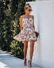 Vintage Casual Sundress Kobieta Beach Suknie Paski Pasek Dla Kobiet Lato Boho Sexy Floral Holiday 210520