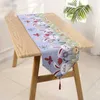 Oeufs de lapin de Pâques drôle simple polyester broderie kawaii gland table coureur tissu doux motif de lapin nappe 210708