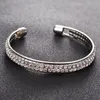 Bangle Wide Cubic Zircon Warp Bracelet For Women Silver Gold Color Fashion Rhinestone Jewelry SJ165