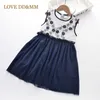 Love DDMM Girls Girls Princess Pressess мода вышивка цветочные сетки платье одежда детская одежда детские повседневные костюмы 210715
