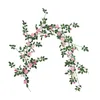 Decoratieve bloemen kransen opknoping plant gesimuleerd rotan kunstmatige plafond 1.8m wild rose zijden doek indoor planten bruiloft decoratie