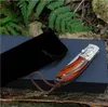 Coltello pieghevole tascabile EDC Coltelli con manico in palissandro con lama in acciaio damasco con borsa in nylon H5371
