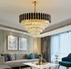 Luxury K9 Crystal Chandeliers For Living Room Bedroom Black Metal Led Indoor Lighting House Decoration