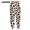 Herrbyxor liasoso leopard djur sweatpants streetwear mode lösa svett jogging avslappnad harajuku 3d print kvinnor män byxor