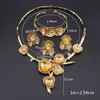 Dubai Gold Bridal Crystal Ketting Sieraden Set Merk Nigeriaanse Bruiloft Vrouw Accessoires Verklaring Sieraden Set H1022